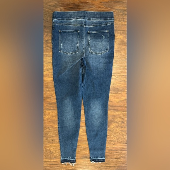SPANX Denim Distressed Ankle Skinny Jeans Pull On Shaping High Rise NWT MD Tall - Picture 2 of 11
